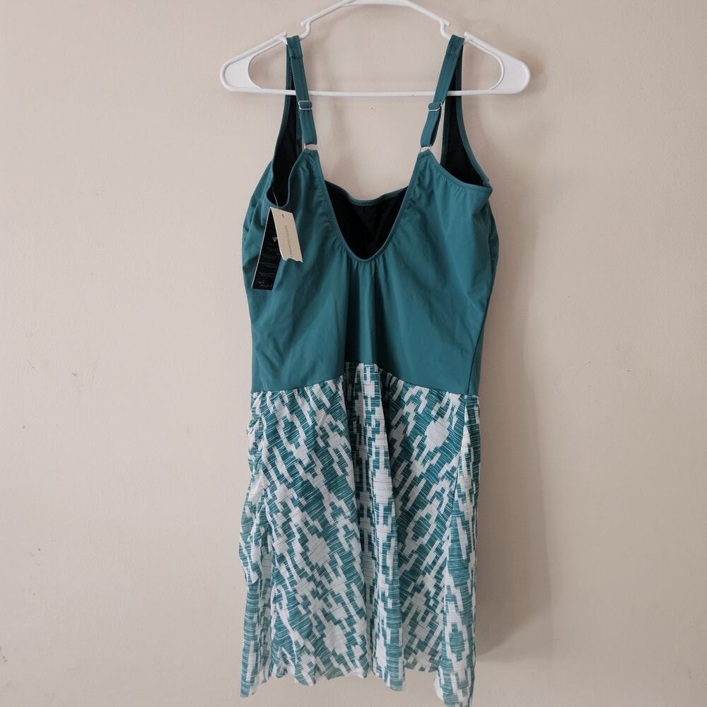 Gottex Swim Dress One Piece Size 16 New With Tags Teal Blue - Picture 5 of 7